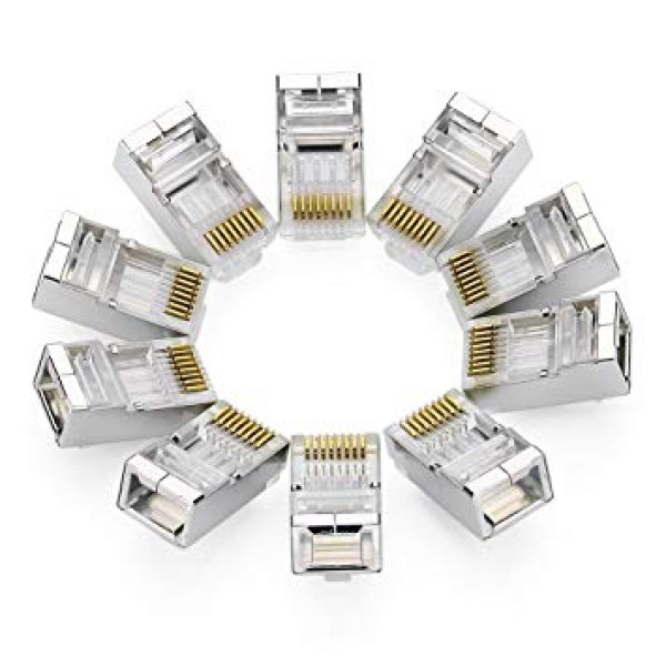 RJ45 plug Ethernet connector with gold plating, designed for optimal network performance and durability